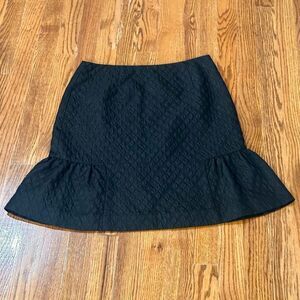 Worth Quilted Black Trumpet Skirt